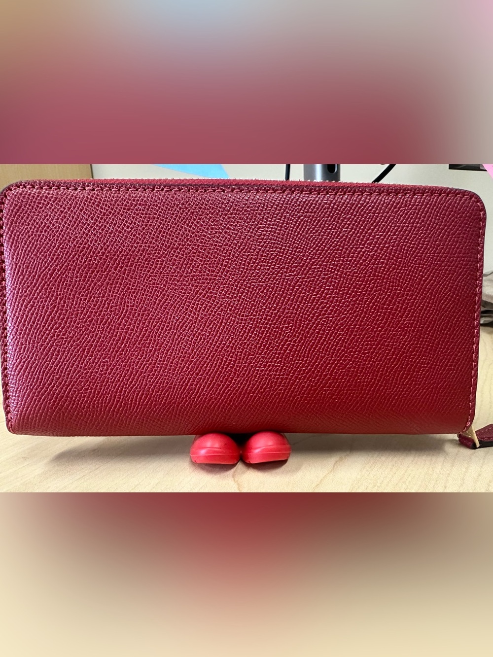 Coach Red Saffiano Leather Zip Around Wallet ♥️ - Picture 2 of 3
